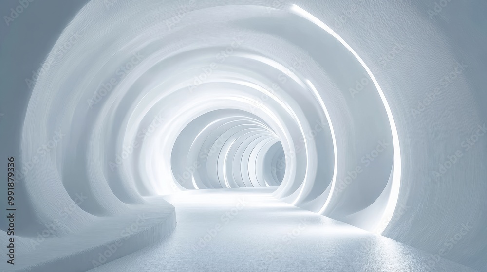 Obraz premium Futuristic White Corridor with Sleek Design