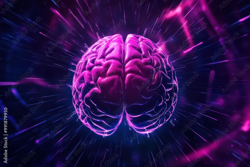 Vibrant digital illustration of a brain with radiant colors and light effects, symbolizing creativity and intellect. Vibrant digital illustration of a brain with radiant colors and light effects, symbolizing creativity and intellect.