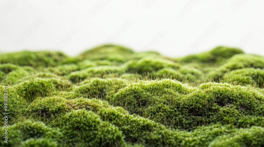 lush moss carpet with intricate textures and varying shades of green macro photography reveals delicate structures soft diffused lighting enhances natural beauty against pure white backdrop lush moss carpet with intricate textures and varying shades of green macro photography reveals delicate structures soft diffused lighting enhances natural beauty against pure white backdrop