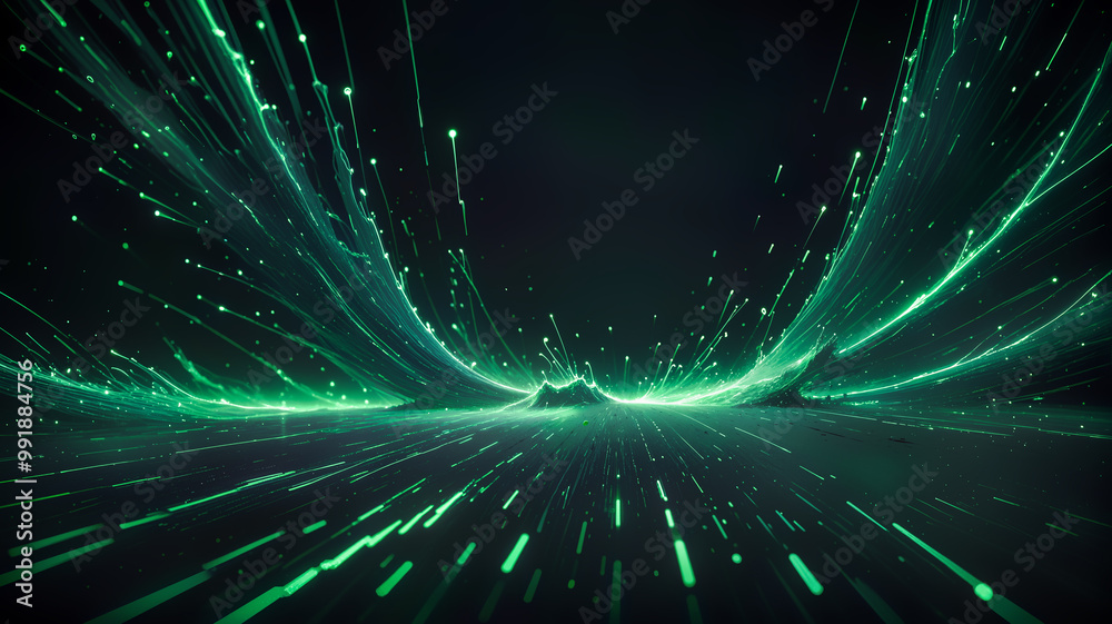 Fototapeta premium Graphic Data Stream visualization green Data Dream