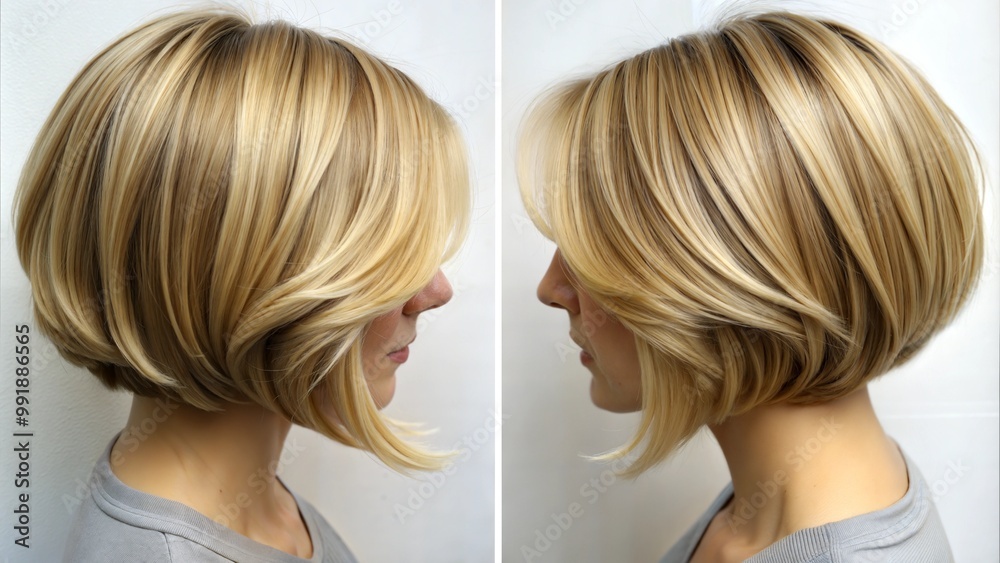 Tucked Bob haircut, Short hair Tucked Bob haircut, Short hair