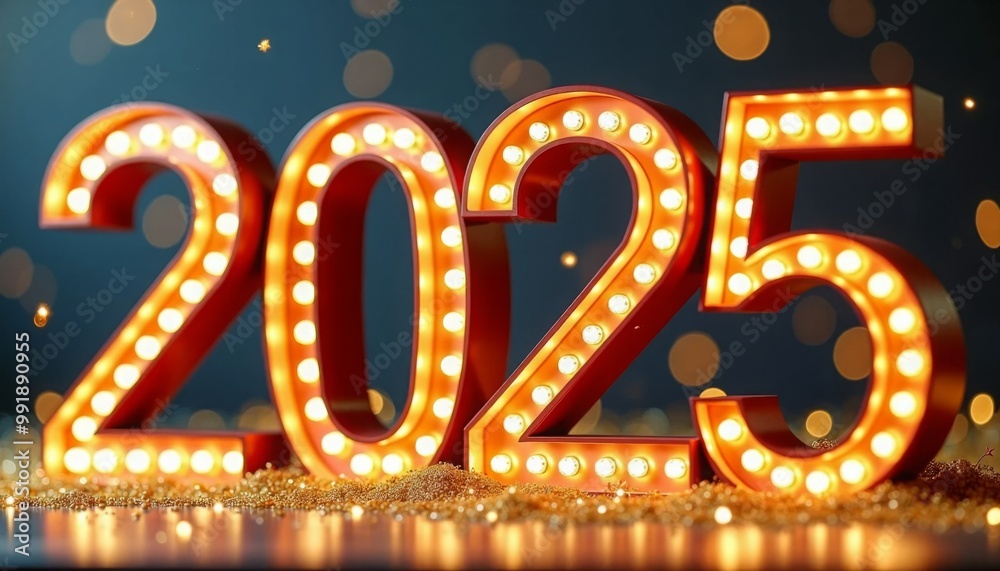 Beautiful 2025 Happy New Year banner background with huge 2025 Beautiful 2025 Happy New Year banner background with huge 2025