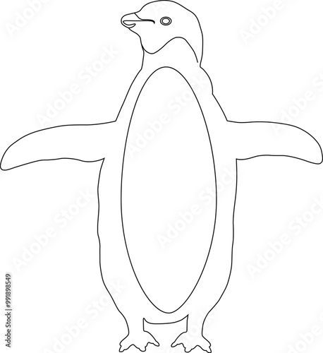 Penguin line art Vector Design |  Single line art drawing of penguin bird | Penguin outline illustration design