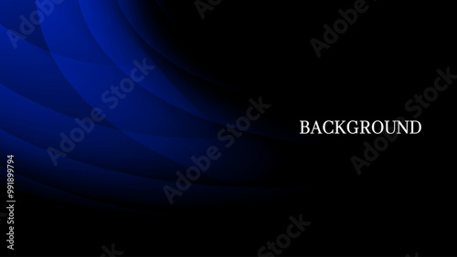 Black abstract background with blue gradient mesh. Futuristic design