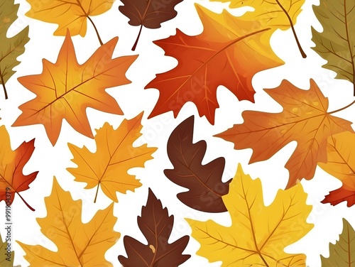 seamless pattern autumn leaves background