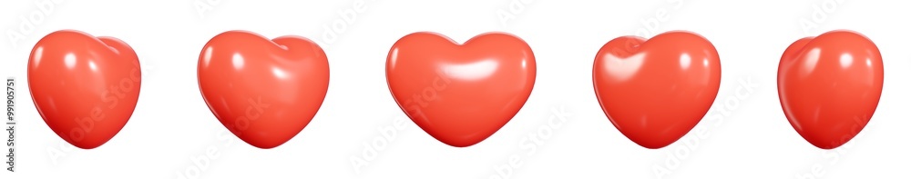 Red balloon heart 3d icon set in different angles of view. Render illustration of love and romance, like and wedding symbol. Valentine or mother day round glossy shape for celebration decoration. Red balloon heart 3d icon set in different angles of view. Render illustration of love and romance, like and wedding symbol. Valentine or mother day round glossy shape for celebration decoration.