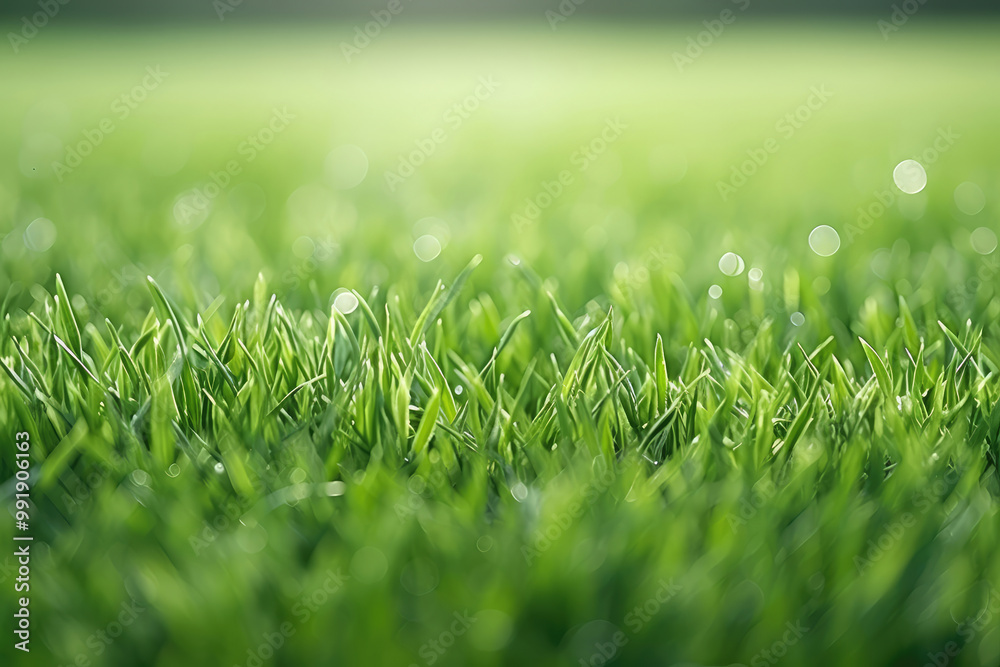 Close Up View of Lush Green Grass Blades Close Up View of Lush Green Grass Blades