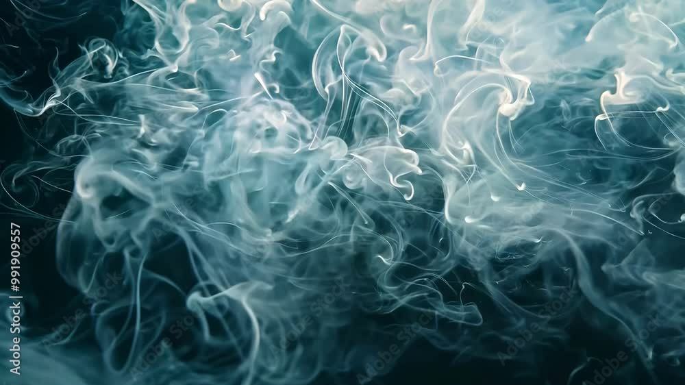 Mesmerizing swirling white smoke in motion over a dark background creates an ethereal and mysterious atmosphere, 4k footage Mesmerizing swirling white smoke in motion over a dark background creates an ethereal and mysterious atmosphere, 4k footage