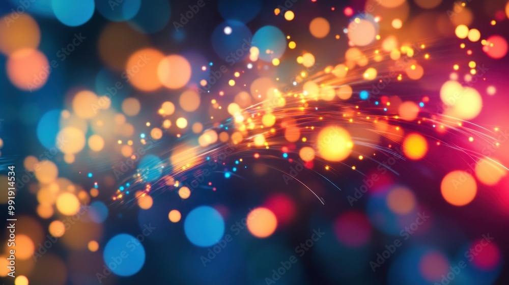 A striking bokeh image with radiant, colorful lights, representing high-tech innovation A striking bokeh image with radiant, colorful lights, representing high-tech innovation