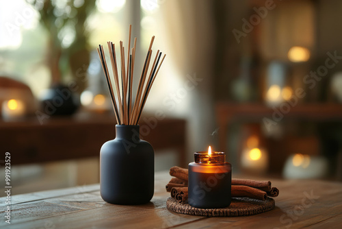 cinnamon essence, elevate your space with the rich and elegant aroma of cinnamon, for a touch of luxury and warmth photo