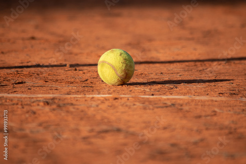 Obraz na płótnie tennis ball on the court w salonie