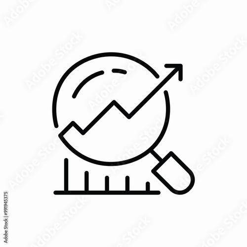 analytics search icon sign vector