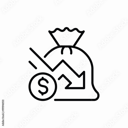 money price descending icon sign vector