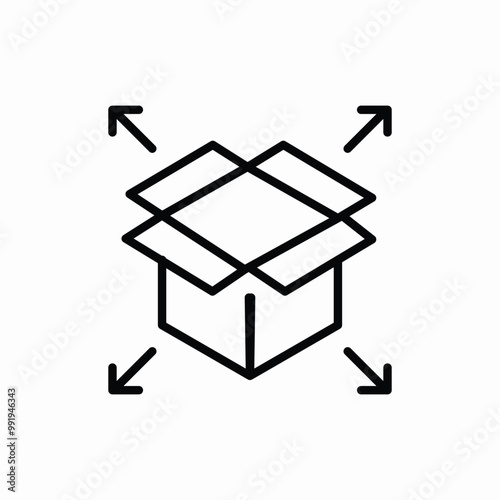 open box package icon sign vector