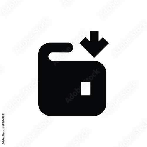 wallet income down arrow icon sign vector