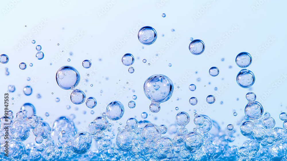A clean white background with water bubbles, an abstract illustration of water A clean white background with water bubbles, an abstract illustration of water