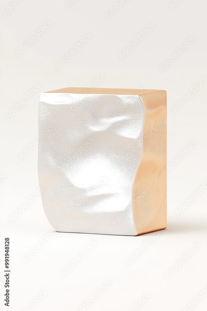 An Abstract Geometric Sculpture that features an exquisite and polished Metallic Finish An Abstract Geometric Sculpture that features an exquisite and polished Metallic Finish