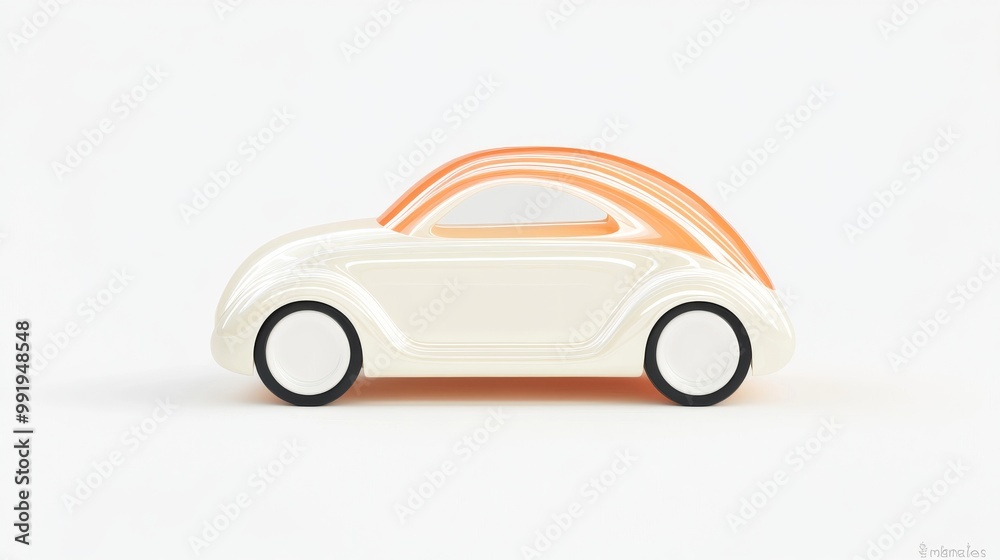 Obraz premium A Chic and Stylish Plastic Toy Car that Features a Minimalist Design Aesthetically Pleasing