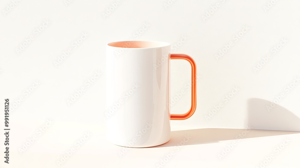 A Minimalist White Mug featuring a Unique Contrast Handle for Stylish Beverage Presentation A Minimalist White Mug featuring a Unique Contrast Handle for Stylish Beverage Presentation