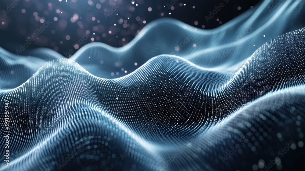An advanced and credible representation of electric wave patterns, featuring clean, high-tech An advanced and credible representation of electric wave patterns, featuring clean, high-tech