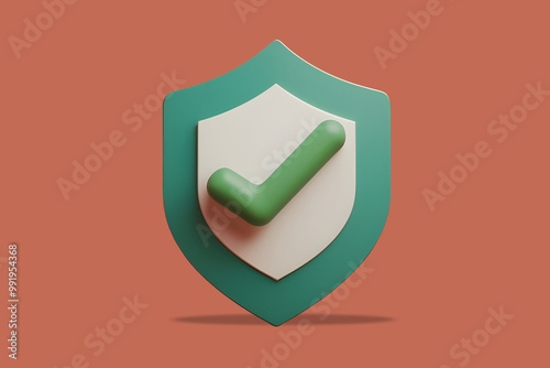 3d Safety, Shield, Check, Mark, Security, Safety Icon