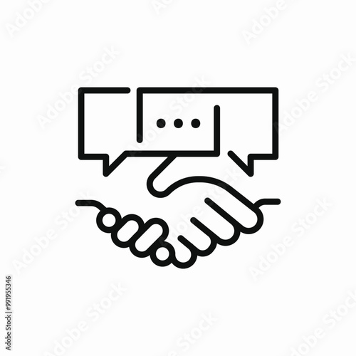 deal handshake speech bubble icon sign vector