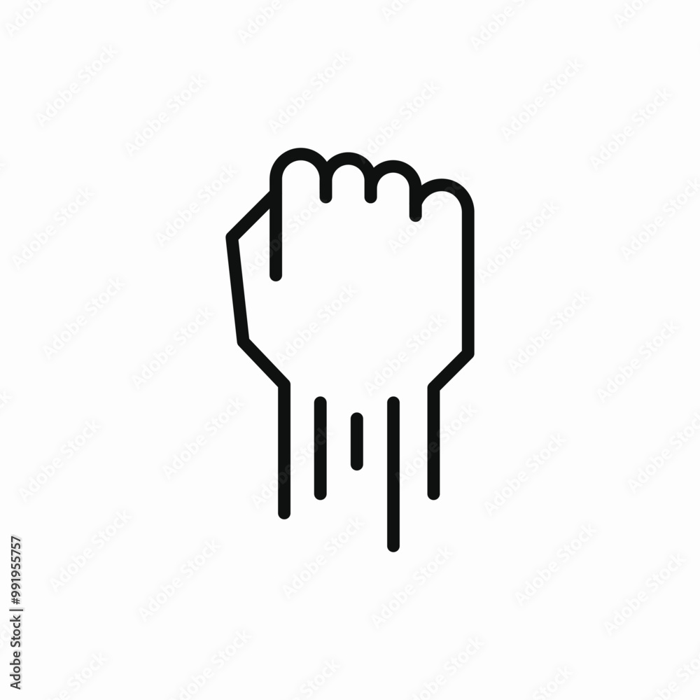 Fototapeta premium fist up icon sign vector
