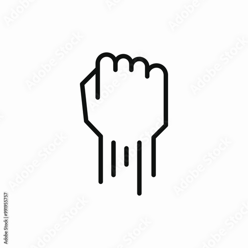 fist up icon sign vector