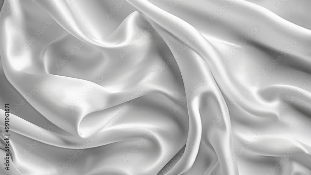 Silk white fabric texture abstract, silky waves. Smooth textile background. High quality 4K loop footage Silk white fabric texture abstract, silky waves. Smooth textile background. High quality 4K loop footage