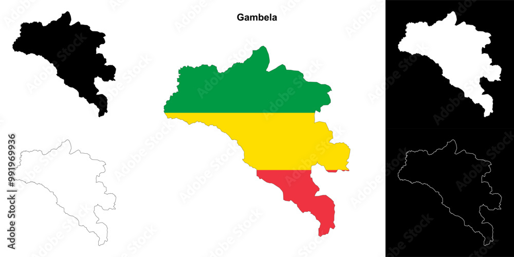 Obraz premium Gambela outline map