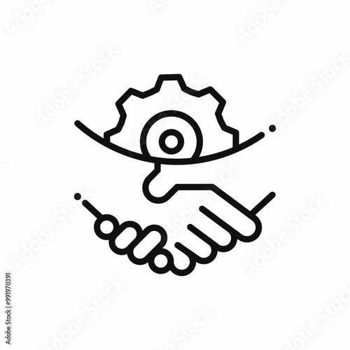 handshake deal settings icon sign vector