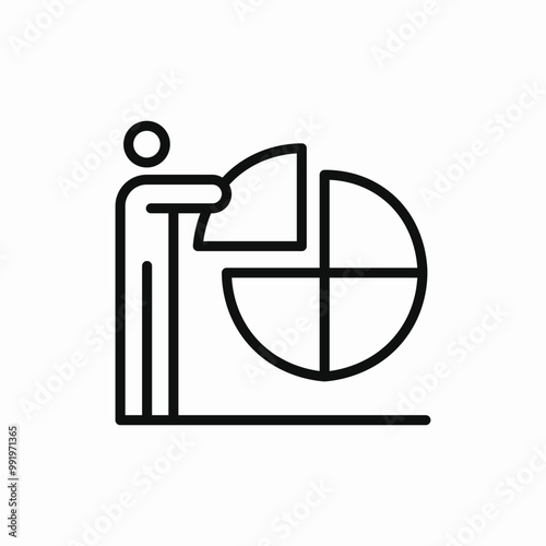 person statistics pie icon sign vector