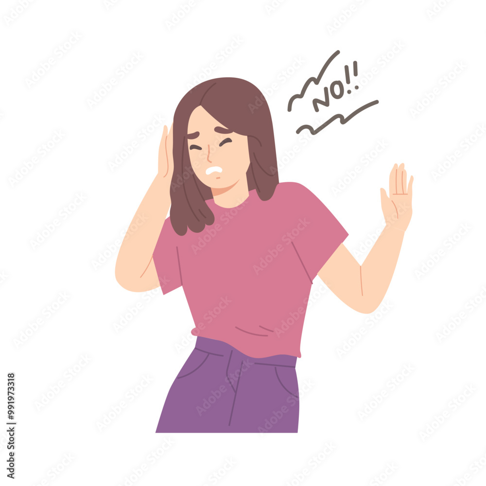 Woman denies by saying Woman denies by saying