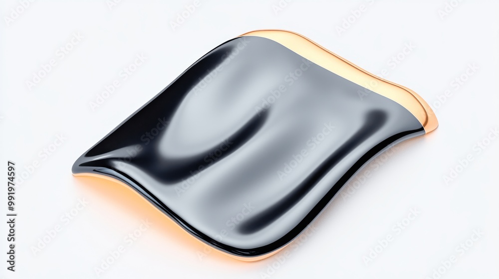 An Elegant Black Curved Surface featuring a Stunning Golden Edge for an Artistic Appeal An Elegant Black Curved Surface featuring a Stunning Golden Edge for an Artistic Appeal