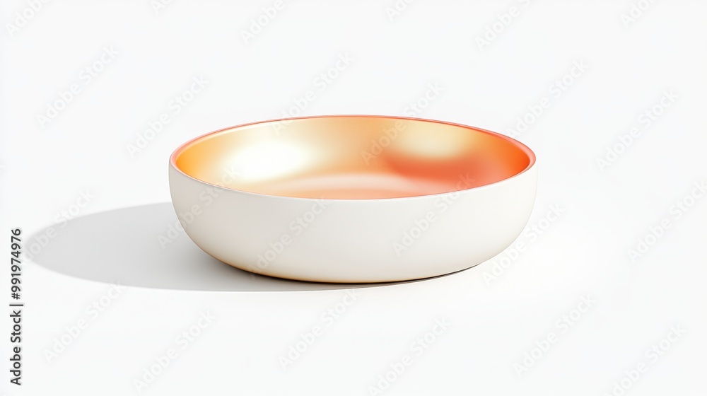 An Elegant Ceramic Bowl Featuring a Glossy Finish Along With a Beautiful Copper Interior An Elegant Ceramic Bowl Featuring a Glossy Finish Along With a Beautiful Copper Interior