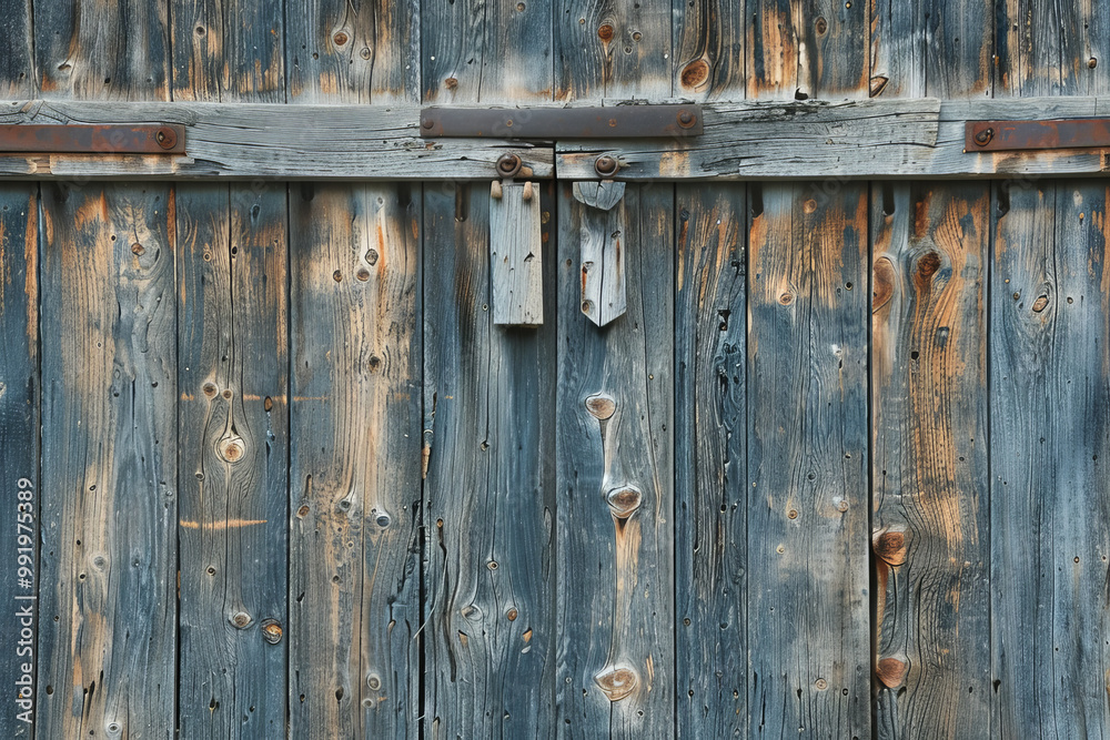 A wooden door with a rusty lock A wooden door with a rusty lock