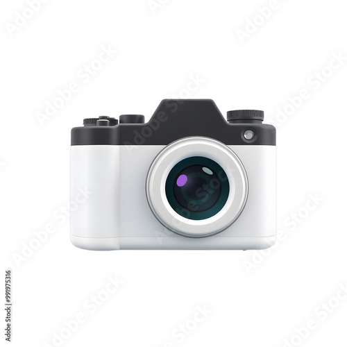 Digital camera icon isolated 3d render with ultra layer photo