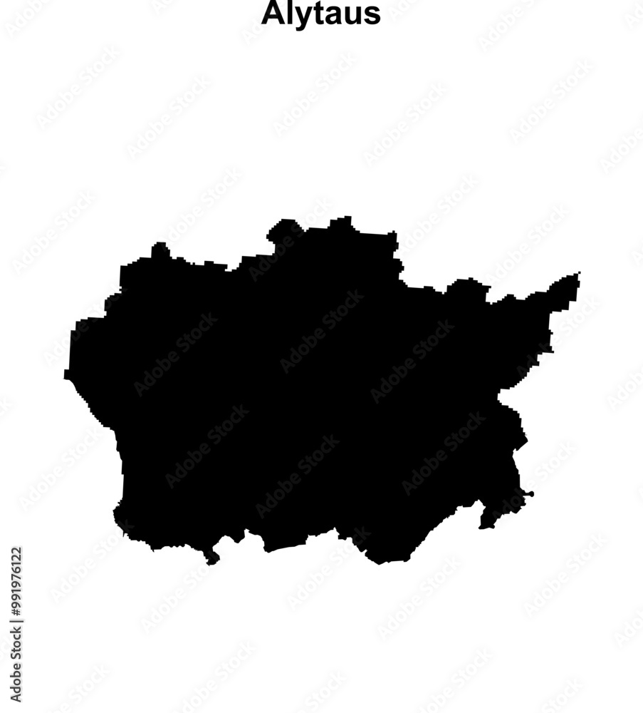 Alytaus county blank outline map Alytaus county blank outline map