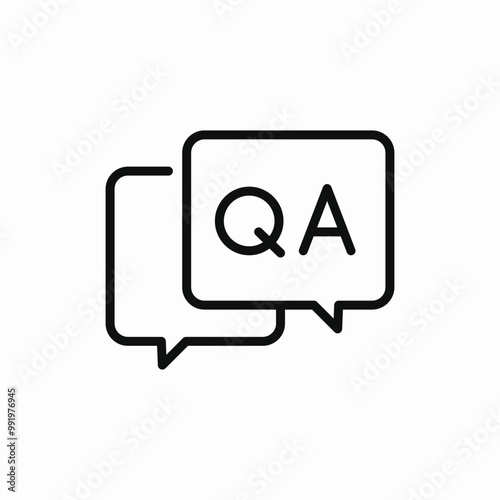 qa tester speech bubble icon sign vector