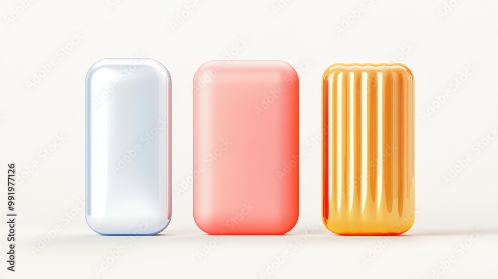 Beautifully Colorful Soaps in Various Unique Shapes Arranged on a Clean Background Surface Beautifully Colorful Soaps in Various Unique Shapes Arranged on a Clean Background Surface