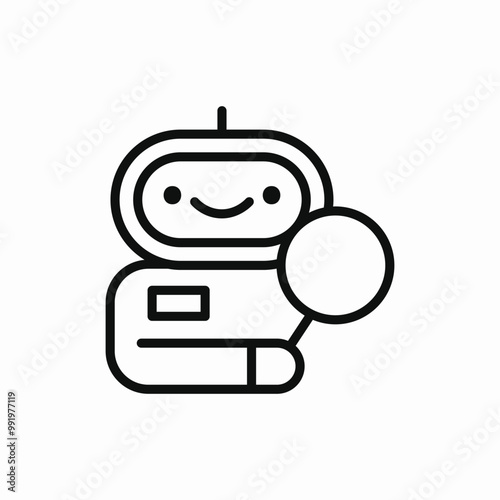 robot search icon sign vector