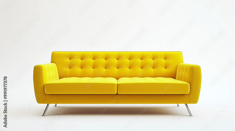 sofa isolated on white background , modern living room interior , yellow sofa with lamp in white living room sofa isolated on white background , modern living room interior , yellow sofa with lamp in white living room