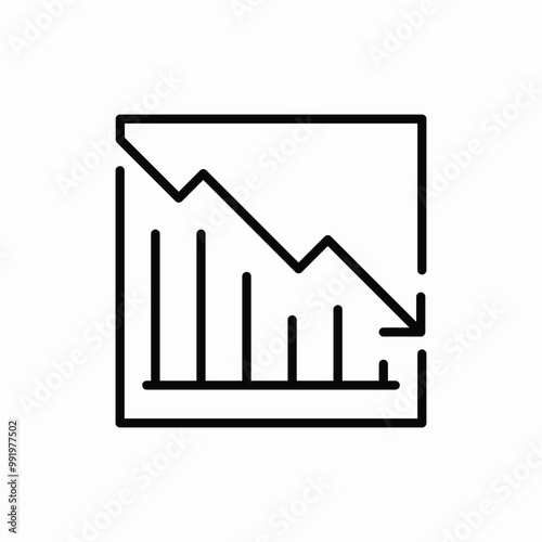 statistics descending icon sign vector