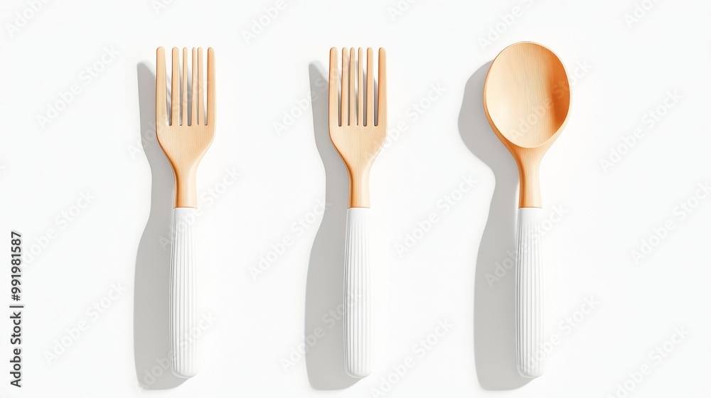 An Elegant and Stylish Wooden Cutlery Set Featuring Beautiful White Handles for All Occasions An Elegant and Stylish Wooden Cutlery Set Featuring Beautiful White Handles for All Occasions