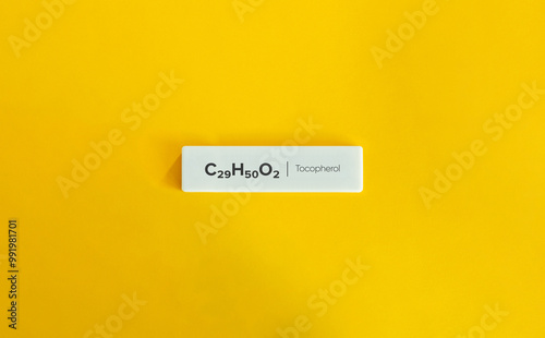 Vitamin E (Tocopherol): C₂₉H₅₀O₂. Molecular or Chemical Formula and Name. photo