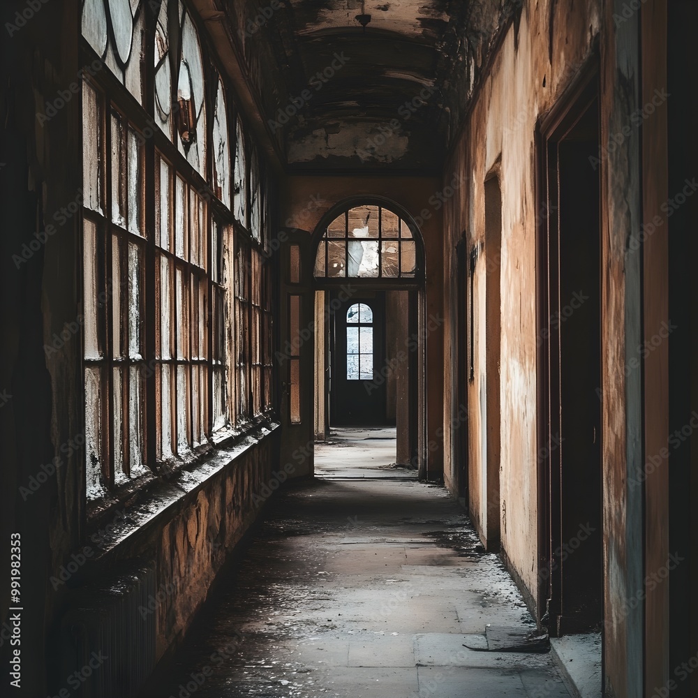 Vertical passageway between charming old buildings and architecture image Vertical passageway between charming old buildings and architecture image