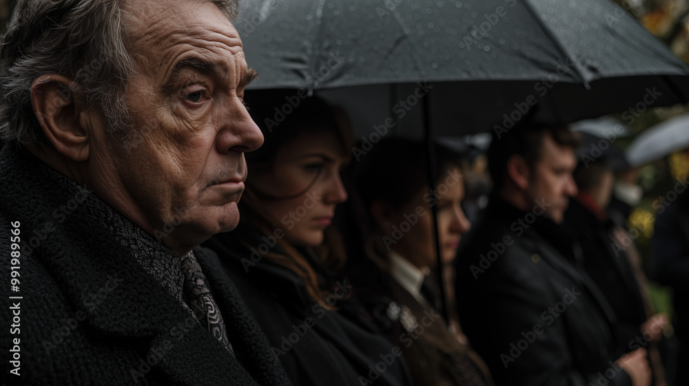 Fototapeta premium Somber Funeral at Highgate Cemetery