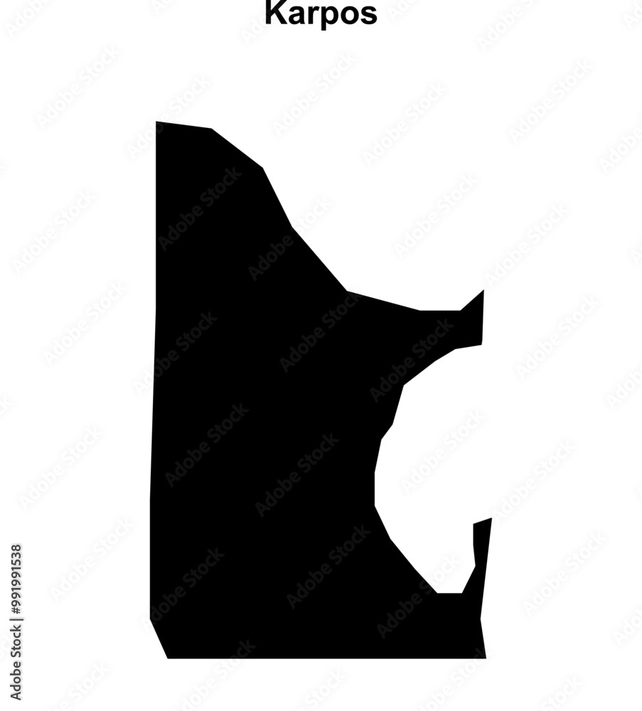 Karpos municipality blank outline map