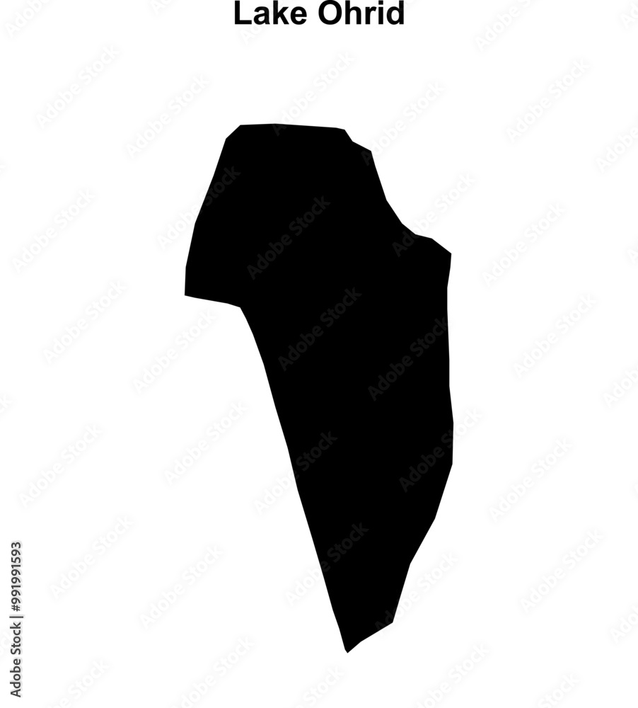 Lake Ohrid municipality blank outline map Lake Ohrid municipality blank outline map