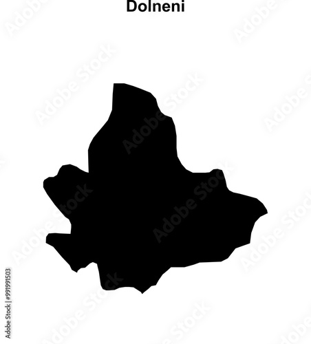 Dolneni municipality blank outline map